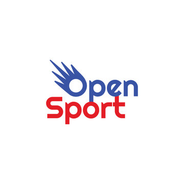 abstract open sport logo vector design template with modern, simple and minimalist styles isolated