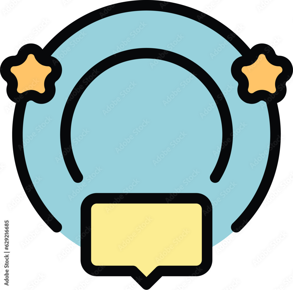 Poster online message icon outline vector. content share. digital blogger color flat