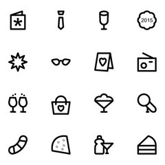 Set of Party and Occasions Line Icons

