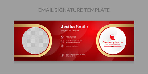 Colorful Email Signatures Template Vector Design. Professional Email Signature Template Modern and Minimal Layout.