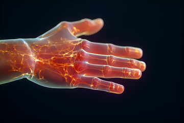 Inflammation of  joint and hand, concept of joint pain and hand problems