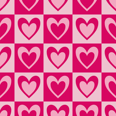 Barbie seamless pattern of hearts pink vector hearts background texture. Wallpaper for wrapping paper. Vector illustration.