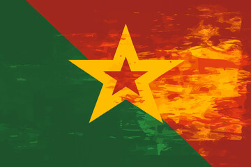 flag of the star, flag of the republic, a brush stroke paint flag of African country