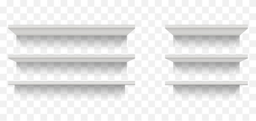 White shelf bookshelf empty wooden concept. Vector graphic design illustration © PrettyVectors