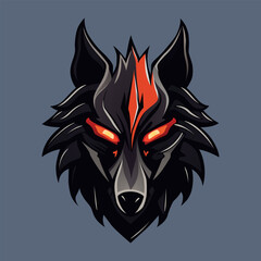 Head of a wolf. Styling the head for your design. Vector illustration, isolated objects. Logo design.