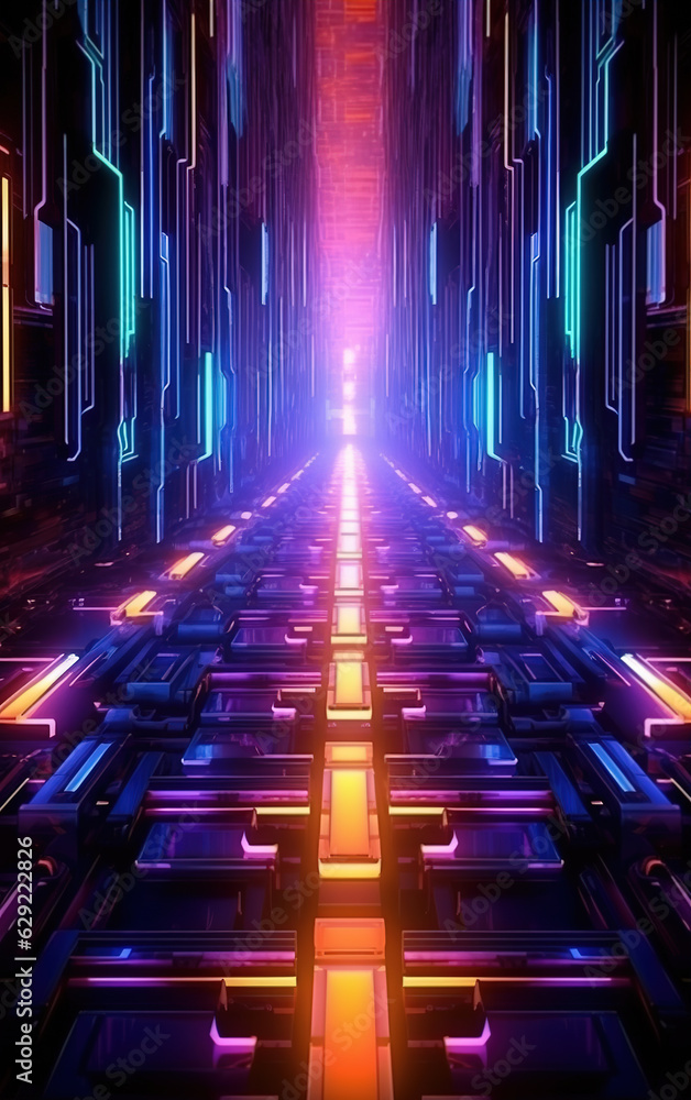 Poster abstract colorful light background,created with generative ai tecnology.