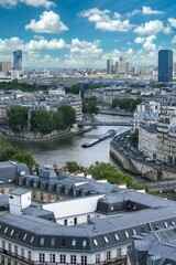 Paris, aerial view of the Seine