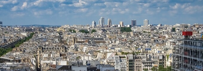 Obraz na płótnie Canvas Paris, aerial view of the Pompidou center 