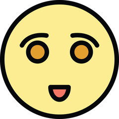 Satisfaction emoji icon outline vector. Happy level. Smile customer color flat