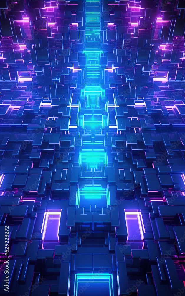 Poster abstract colorful light background,created with generative ai tecnology.