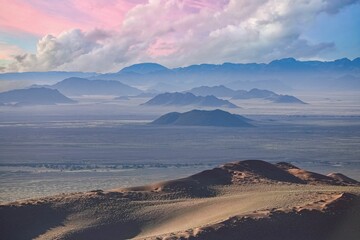 Namibia, aerial view of the Namib desert