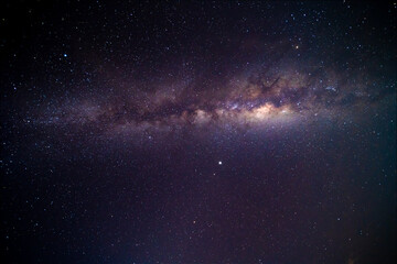 beautiful, wide blue night sky with stars and Milky way galaxy. Astronomy, orientation, clear sky...