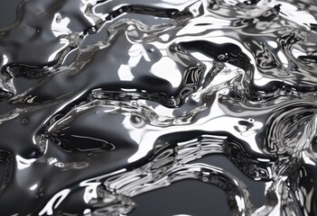 Shiny Silver marble ink texture background. Wallpaper. Generative AI