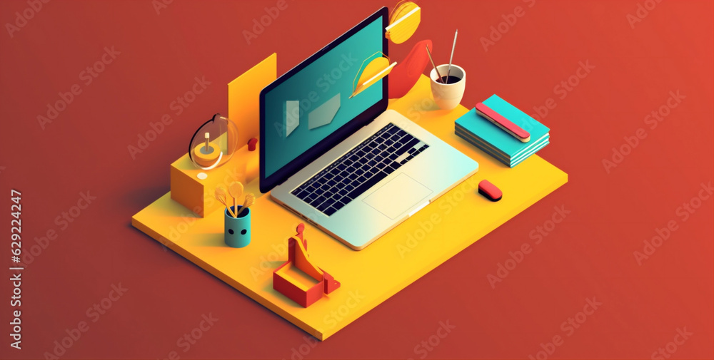 Aufkleber background colours laptop technology business gadget blank computer web desktop design. generative a