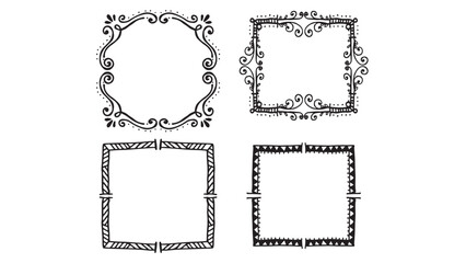 Vintage frames. Abstract banners with ornamental and floristic elements.