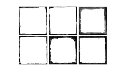 Vector illustration. Set of 6 frames in grunge style.