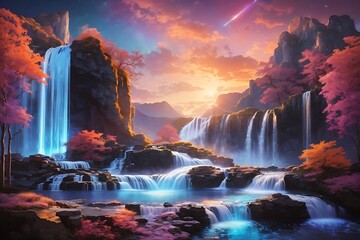 Enchanting Celestial Waterfall