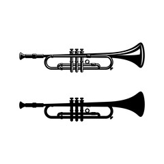 trumpet wind instrument vector design