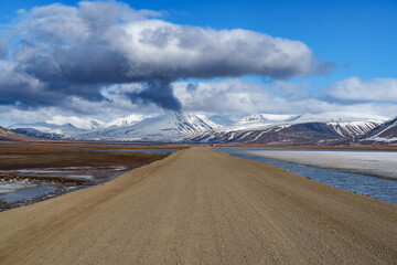 Long road in Svalbard