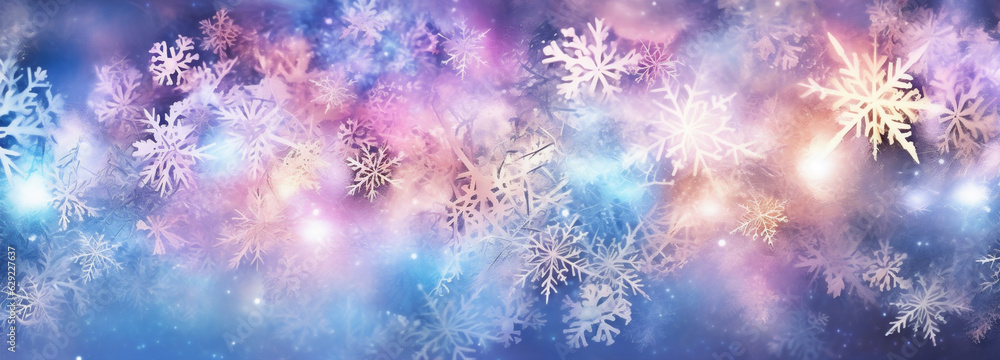 Poster year texture pastel shine bokeh christmas textured snowflakes new background abstract light. generat