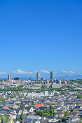 千里タワーを含む大阪北摂の俯瞰風景【大阪風景】