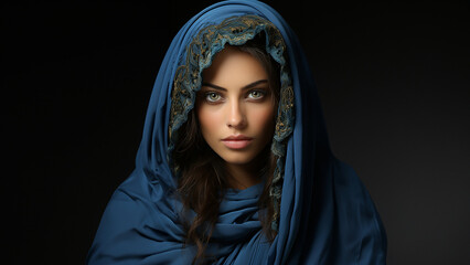 Hübsche arabische Frau Gesicht mit hijab hidschäb unhüllt Nahaufnahme, ai generativ