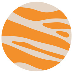 Jupiter Single cute on a white background, vector illustration.