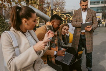Laughing while working