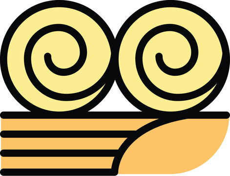 recommend clip art: Bale icon outline vector. Straw hay. Farm haystack color flat