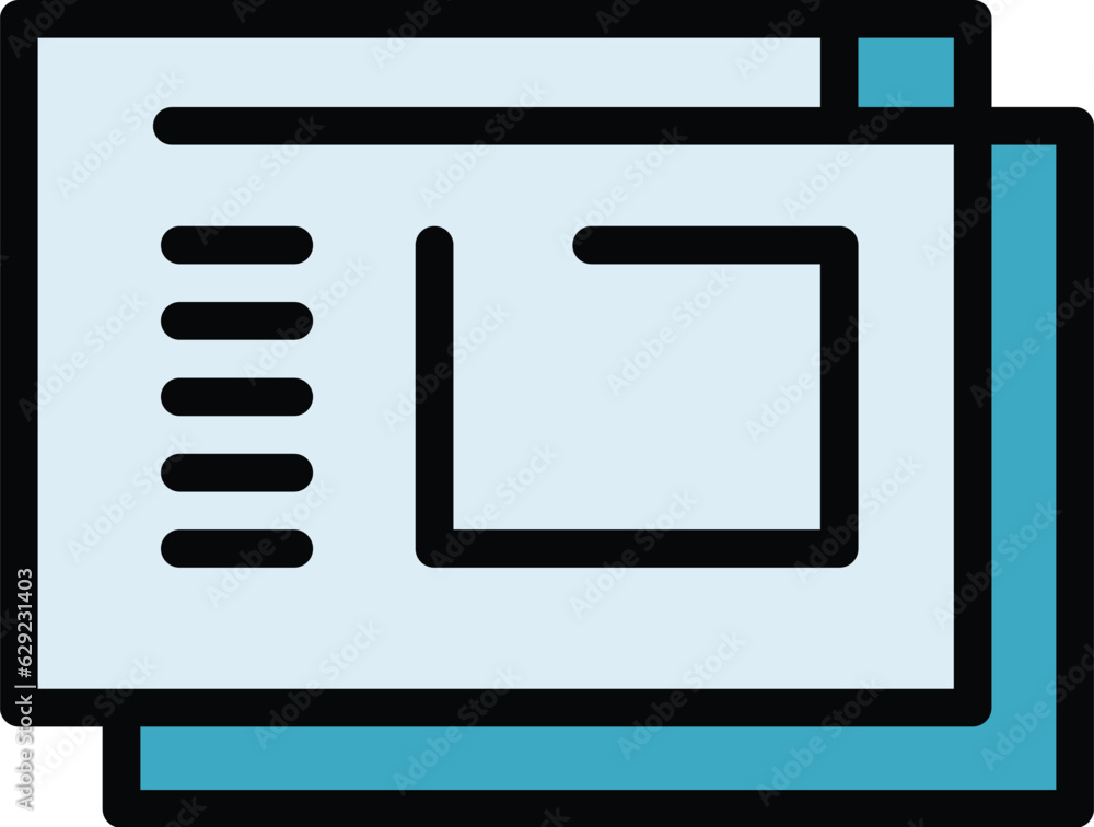 Poster cms development icon outline vector. web design. website html color flat