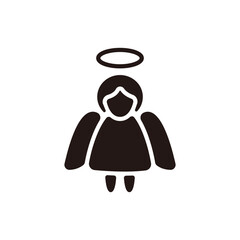 Angel icon.Flat silhouette version.