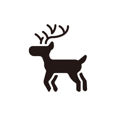 Reindeer icon.Flat silhouette version.