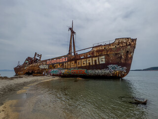 Shipwreck Dimitrios at Valtaki Beach, Peloponnese, Greece (Gythio)