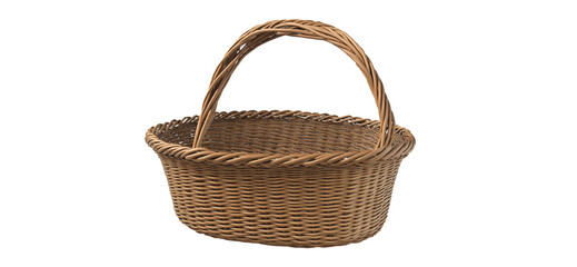 Fototapeta na wymiar bamboo basket on white background