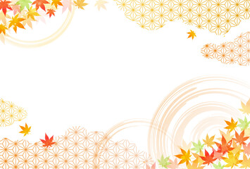 秋・紅葉・敬老の日・お歳暮・ 高級感のある和柄 背景