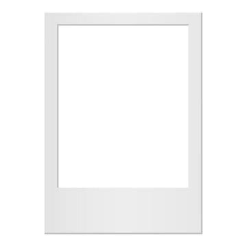 Empty white photo frame. Realistic photo card frame mockup - for stock