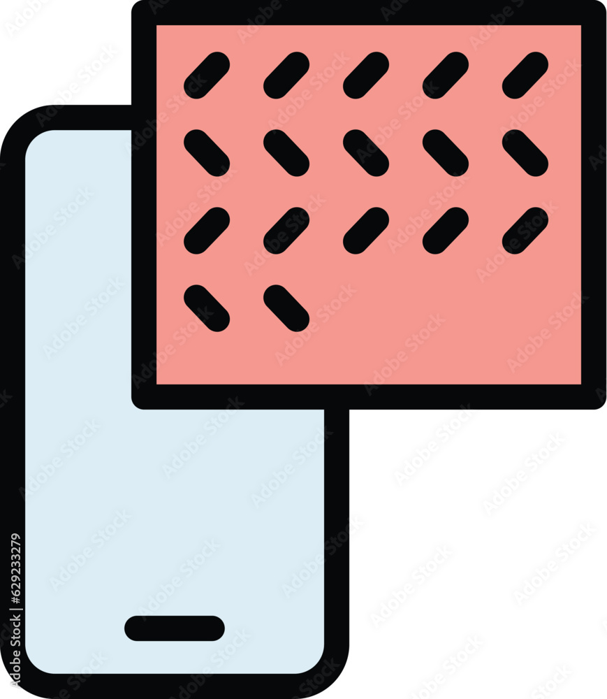 Poster smartphone code icon outline vector. cms design. graphic programming color flat