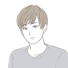 真剣な表情でこちらを見る若い男性