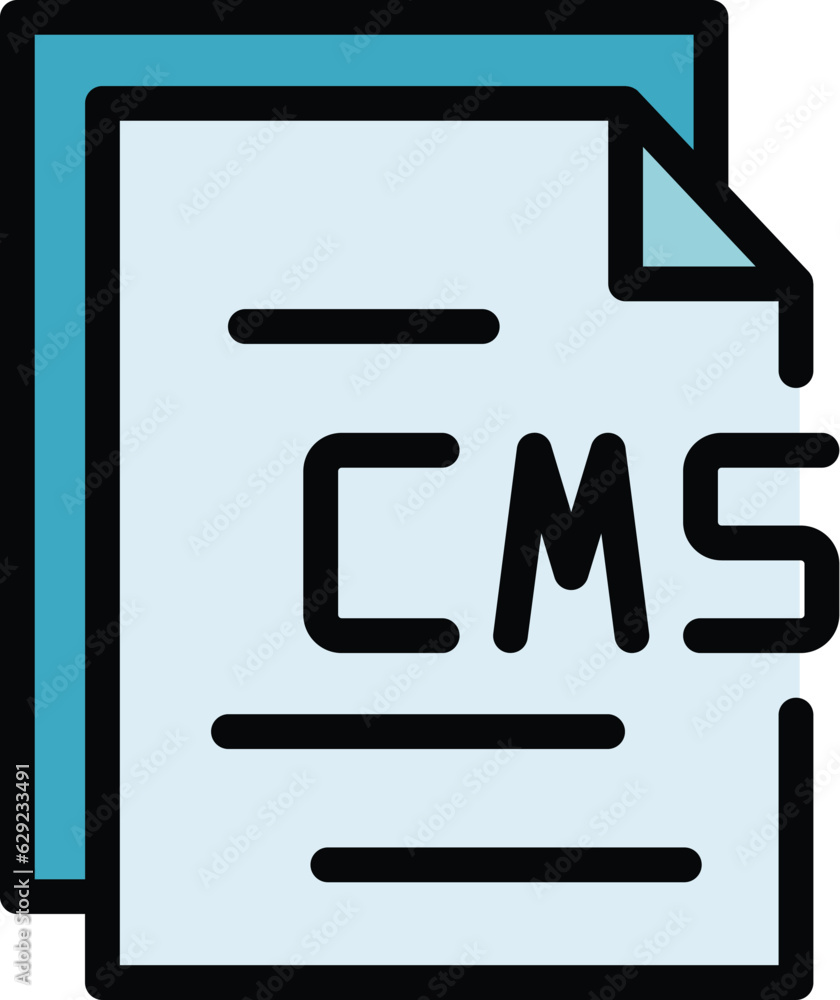 Poster cms paper icon outline vector. web design. graphic code color flat