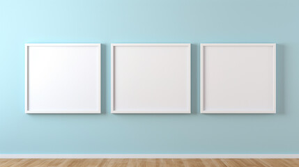 Blank horizontal poster frame mock up in living room interior, Modern living room interior background. Generated AI