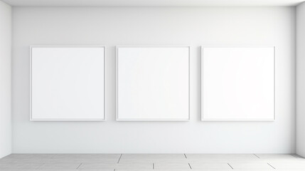 Blank horizontal poster frame mock up in living room interior, Modern living room interior background. Generated AI