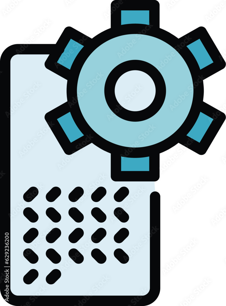 Poster smartphone software icon outline vector. cms web. code system color flat