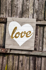 Signs at wedding ceremony rustic.