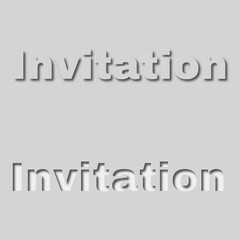 インビテーションの文字イラスト、招待状のためのイラスト文字素材、白い凹凸のある文字イラスト