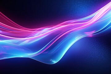 Obraz premium abstract futuristic background with pink blue glowing neon moving high speed wave lines and bokeh lights. Data transfer concept Fantastic wallpaper