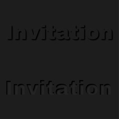 インビテーションの文字イラスト、招待状のためのイラスト文字素材、黒い凹凸のある文字イラスト