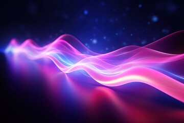 Naklejka premium abstract futuristic background with pink blue glowing neon moving high speed wave lines and bokeh lights. Data transfer concept Fantastic wallpaper