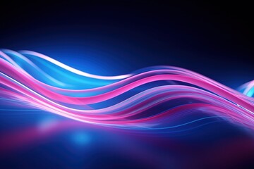 Fototapeta premium abstract futuristic background with pink blue glowing neon moving high speed wave lines and bokeh lights. Data transfer concept Fantastic wallpaper