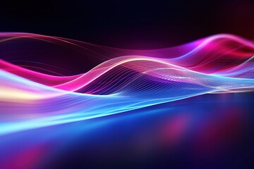 abstract futuristic background with pink blue glowing neon moving high speed wave lines and bokeh lights. Data transfer concept Fantastic wallpaper