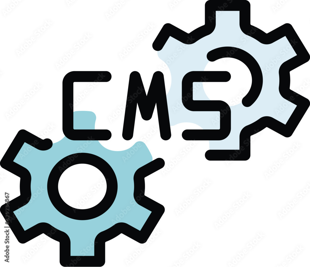Poster cms system icon outline vector. html design. page pc color flat
